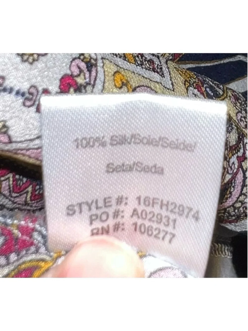 100% Silk HALE BOB Longsleeve Button Down LARGE